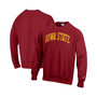 Men's Cardinal Iowa State Cyclones Arch Reverse Weave Pullover Sweatshirt