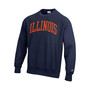 Men's Navy Illinois Fighting Illini Arch Reverse Weave Pullover Sweatshirt