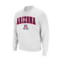 Men's White Arizona Wildcats Arch & Logo Crew Neck Sweatshirt