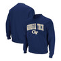 Men's Navy Georgia Tech Yellow Jackets Team Arch Logo Tackle Twill Pullover Sweatshirt