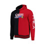 Men's Black, Red Philadelphia 76ers Big and Tall Hardwood Classics Split Pullover Hoodie