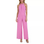 Twist-Front Halter Jumpsuit