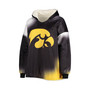 Men's Black and White Iowa Hawkeyes Sherpa Big Logo Gradient Reversible Hoodeez