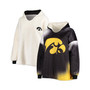 Men's Black and White Iowa Hawkeyes Sherpa Big Logo Gradient Reversible Hoodeez