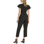 Women's Flutter-Sleeve Belted Cropped Jumpsuit