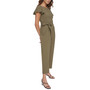 Women's Flutter-Sleeve Belted Cropped Jumpsuit