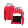 Men's Red and Black Chicago Blackhawks Playoffs Color Block Full-Zip Hoodie