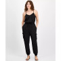 Women's Satin Sleeveless Cargo Jumpsuit