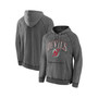 Men's Branded Gray New Jersey Devils Heritage Broken Ice Washed Raglan Pullover Hoodie