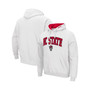 Men's White NC State Wolfpack Arch and Logo 3.0 Pullover Hoodie