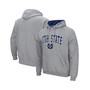 Men's Heathered Gray Utah State Aggies Arch and Logo Pullover Hoodie