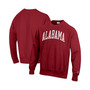 Men's Crimson Alabama Crimson Tide Arch Reverse Weave Pullover Sweatshirt