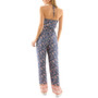 Juniors' Printed Halter Wide-Leg Jumpsuit