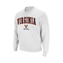 Men's White Virginia Cavaliers Team Arch Logo Tackle Twill Pullover Sweatshirt