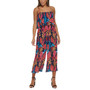 Women's Pleated Sleeveless Printed Chiffon Jumpsuit