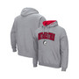 Men's Heathered Gray Northeastern Huskies Arch and Logo Pullover Hoodie