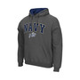 Men's Charcoal Navy Midshipmen Arch and Logo 3.0 Pullover Hoodie