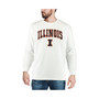 Men's White Illinois Fighting Illini Arch & Logo Crew Neck Sweatshirt