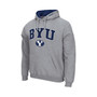 Men's Heathered Gray BYU Cougars Arch and Logo 3.0 Pullover Hoodie