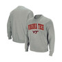 Men's Heather Gray Virginia Tech Hokies Arch Logo Crew Neck Sweatshirt