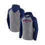 Men's Branded Heathered Gray, Navy New England Patriots By Design Raglan Pullover Hoodie