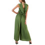 Women's Ruffled Pleated Wide-Leg Jumpsuit