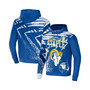 Men's NFL X Staple Royal Los Angeles Rams Team Slogan All Over Print Pullover Hoodie