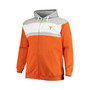 Men's Texas Orange, Heathered Gray Texas Longhorns Big and Tall Color Block Full-Zip Hoodie