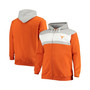 Men's Texas Orange, Heathered Gray Texas Longhorns Big and Tall Color Block Full-Zip Hoodie