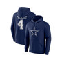 Men's Branded Dak Prescott Navy Dallas Cowboys Player Icon Name and Number Pullover Hoodie