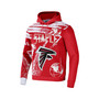 Men's NFL X Staple Red Atlanta Falcons Team Slogan All Over Print Pullover Hoodie