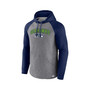 Men's Branded Heathered Gray, College Navy Seattle Seahawks By Design Raglan Pullover Hoodie