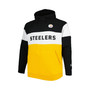 Men's Gold and Black Pittsburgh Steelers Big and Tall Current Colorblock Raglan Fleece Pullover Hoodie