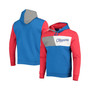Men's Royal LA Clippers Hardwood Classics Colorblock Fleece Pullover Hoodie