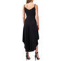 Solid Tie-Front Challis High-Leg Jumpsuit