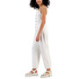 Juniors' Sleeveless Button-Front Jumpsuit