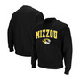 Men's Black Missouri Tigers Arch and Logo Crew Neck Sweatshirt