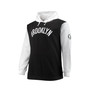 Men's Branded Black and White Brooklyn Nets Big and Tall Double Contrast Pullover Hoodie