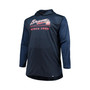 Men's Navy, Heathered Navy Atlanta Braves Big and Tall Wordmark Club Pullover Hoodie