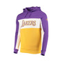 Men's Purple and White Los Angeles Lakers Wordmark Colorblock Fleece Pullover Hoodie