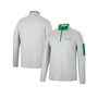 Men's Heathered Gray, Green Oregon Ducks Country Club Windshirt Quarter-Zip Jacket