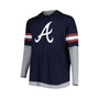 Men's Navy Atlanta Braves Big and Tall Twofer Pullover Hoodie