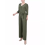 Petite Short 3/4 Sleeve Belted Wide Leg Jumpsuit
