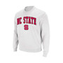 Men's White NC State Wolfpack Arch Logo Crew Neck Sweatshirt