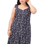 Plus Size Floral-Print Bow-Strap Angled-Hem Jumpsuit