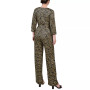 Petite 3/4 Sleeve Printed Belted Jumpsuit