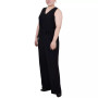 Plus Size Sleeveless Belted Jumpsuit