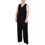 Plus Size Sleeveless Belted Jumpsuit