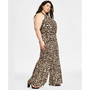 Plus Size Cheetah-Print Jumpsuit, Created for Macy's