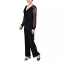 Petite Jumpsuit with Lace Sleeve
